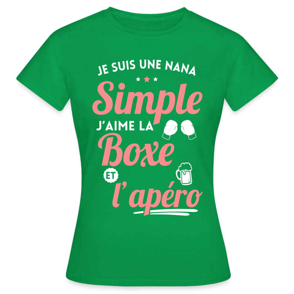 T-shirt Femme - J'aime la boxe et l'apéro - vert