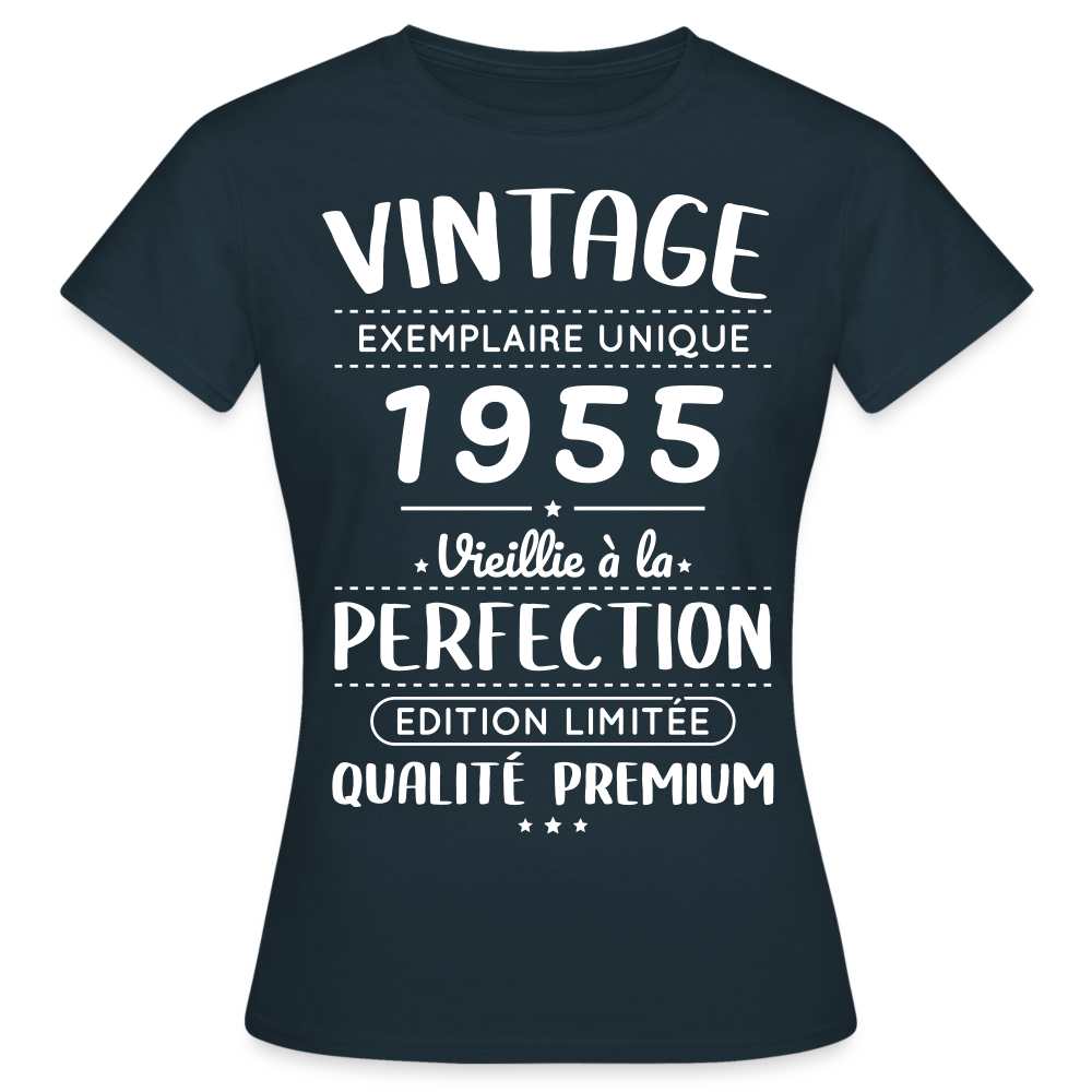 T-shirt Femme - Anniversaire 70 Ans - Vintage 1955 - marine