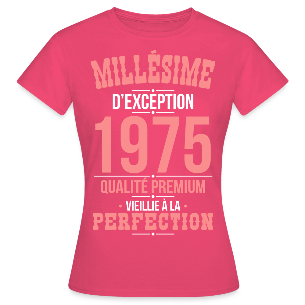 T-shirt Femme - Anniversaire 50 Ans - Millésime 1975 - rose azalée