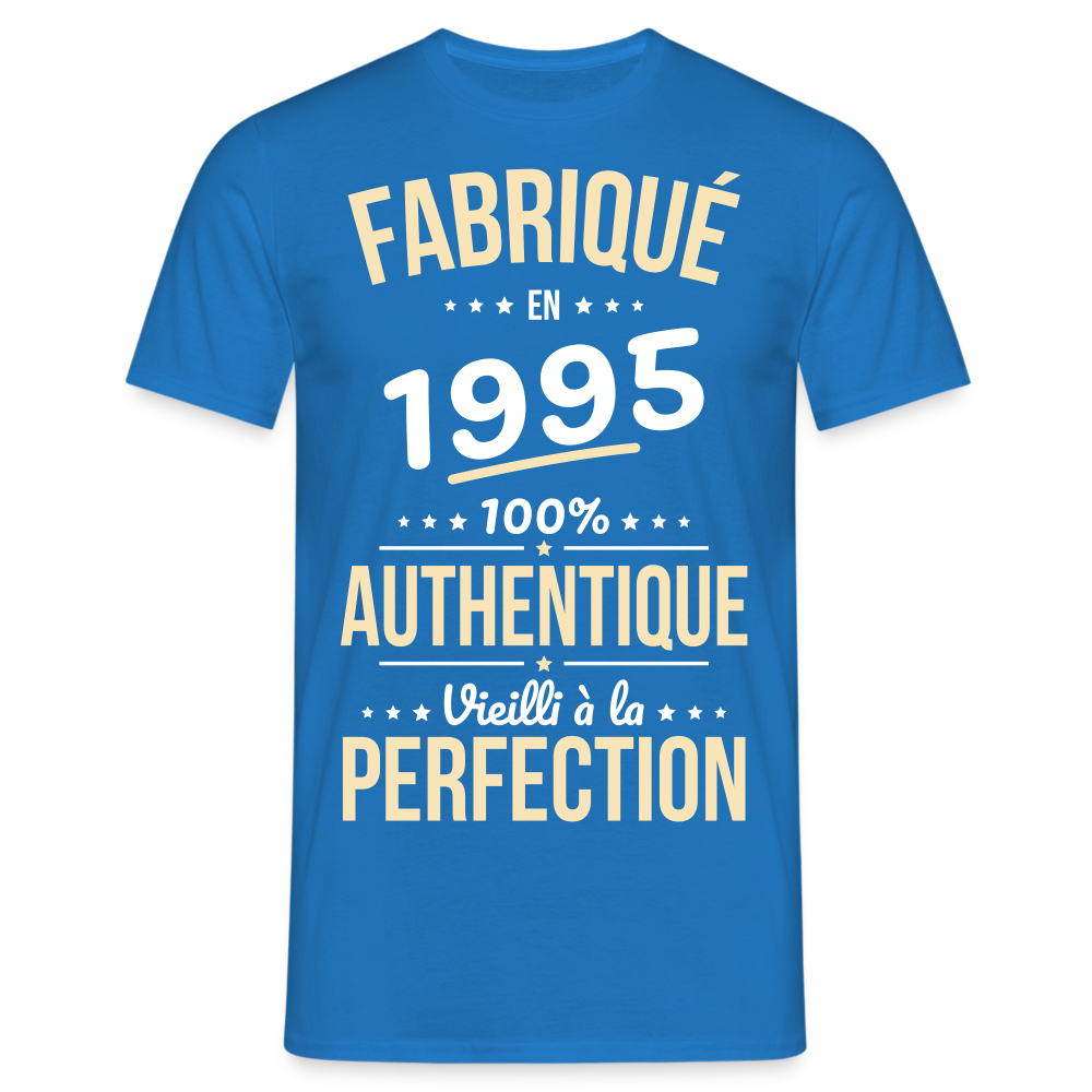 T-shirt Homme - Anniversaire 30 Ans - Fabriqué en 1995 - bleu royal