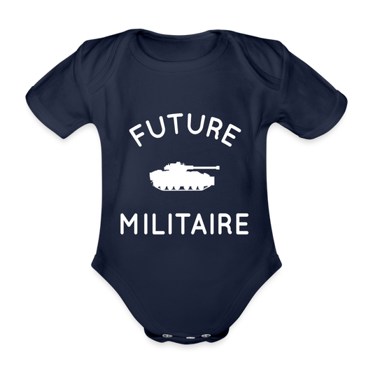 Body Bébé bio manches courtes - Future militaire - marine foncé