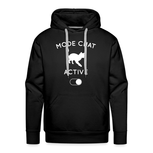 Sweat à capuche Premium Homme - Mode chat activé - noir