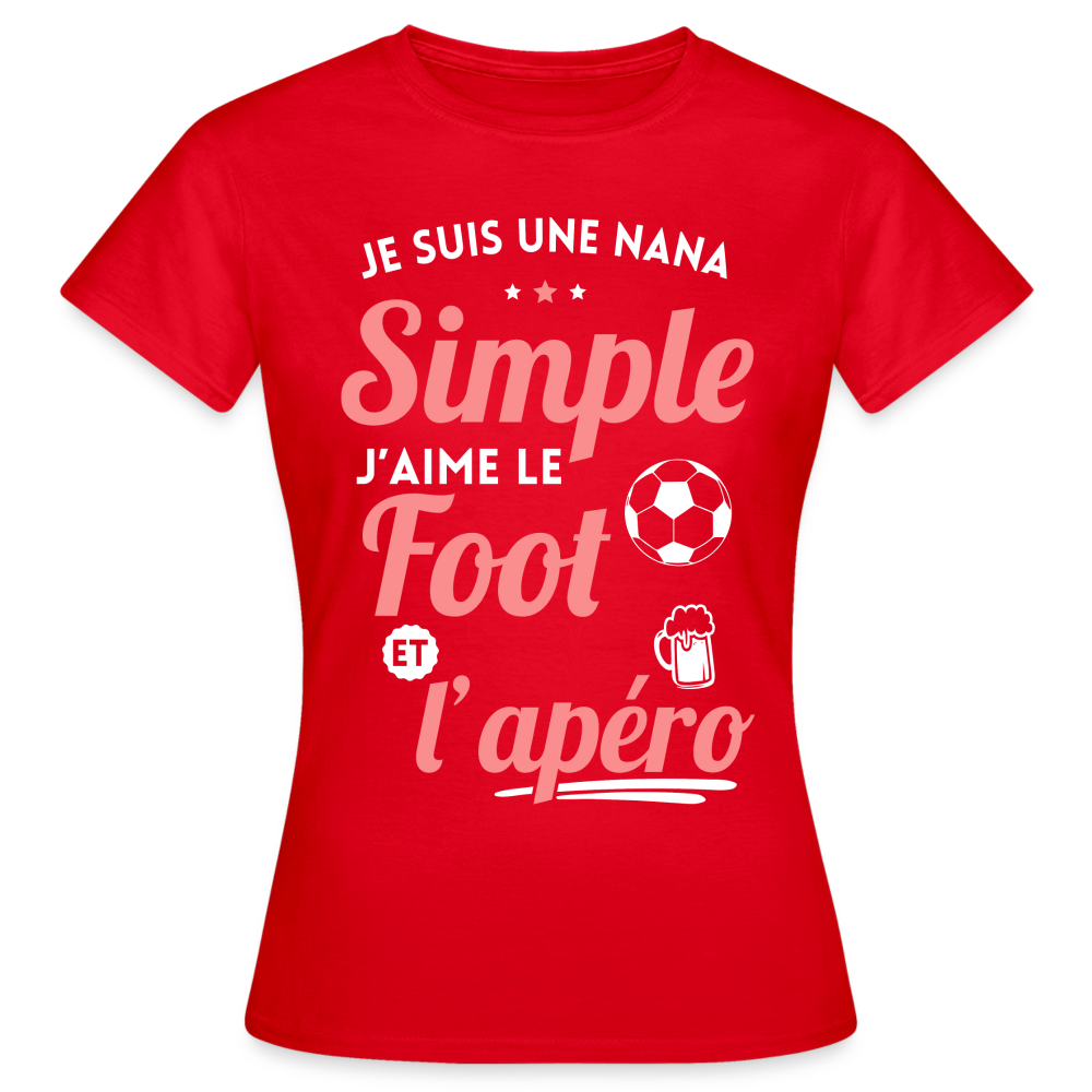 T-shirt Femme - J'aime le foot et l'apéro - rouge