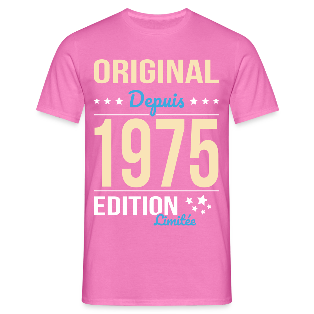 T-shirt Homme - Anniversaire 50 Ans - Original depuis 1975 - rose