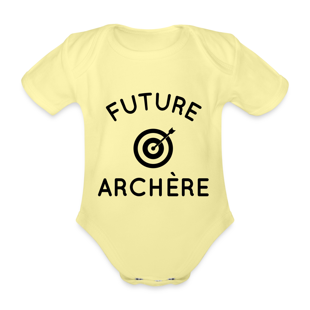 Body Bébé bio manches courtes - Future archère - jaune délavé