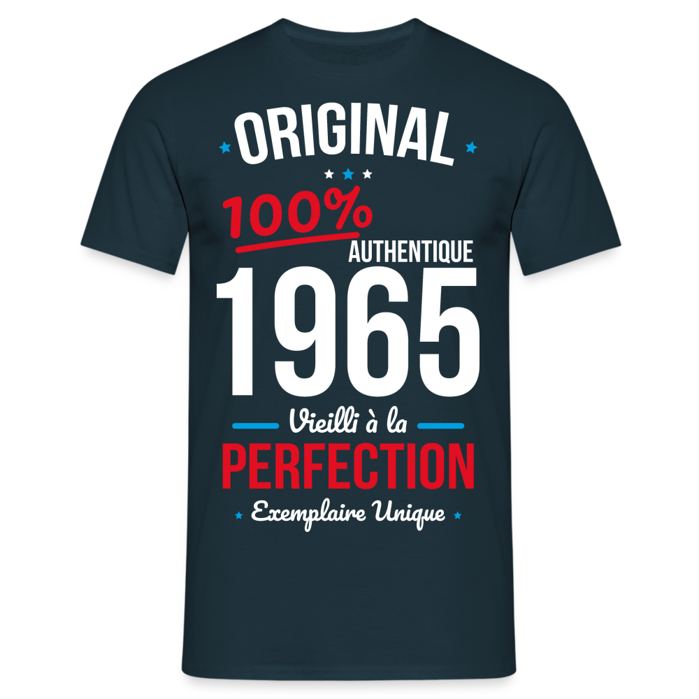 T-shirt Homme - Anniversaire 60 Ans - Original 1965 - marine