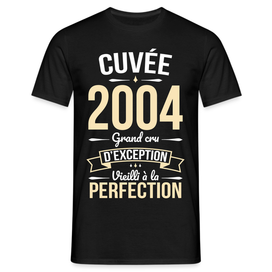 T-shirt Homme - Anniversaire 21 Ans - Cuvée 2004 - noir