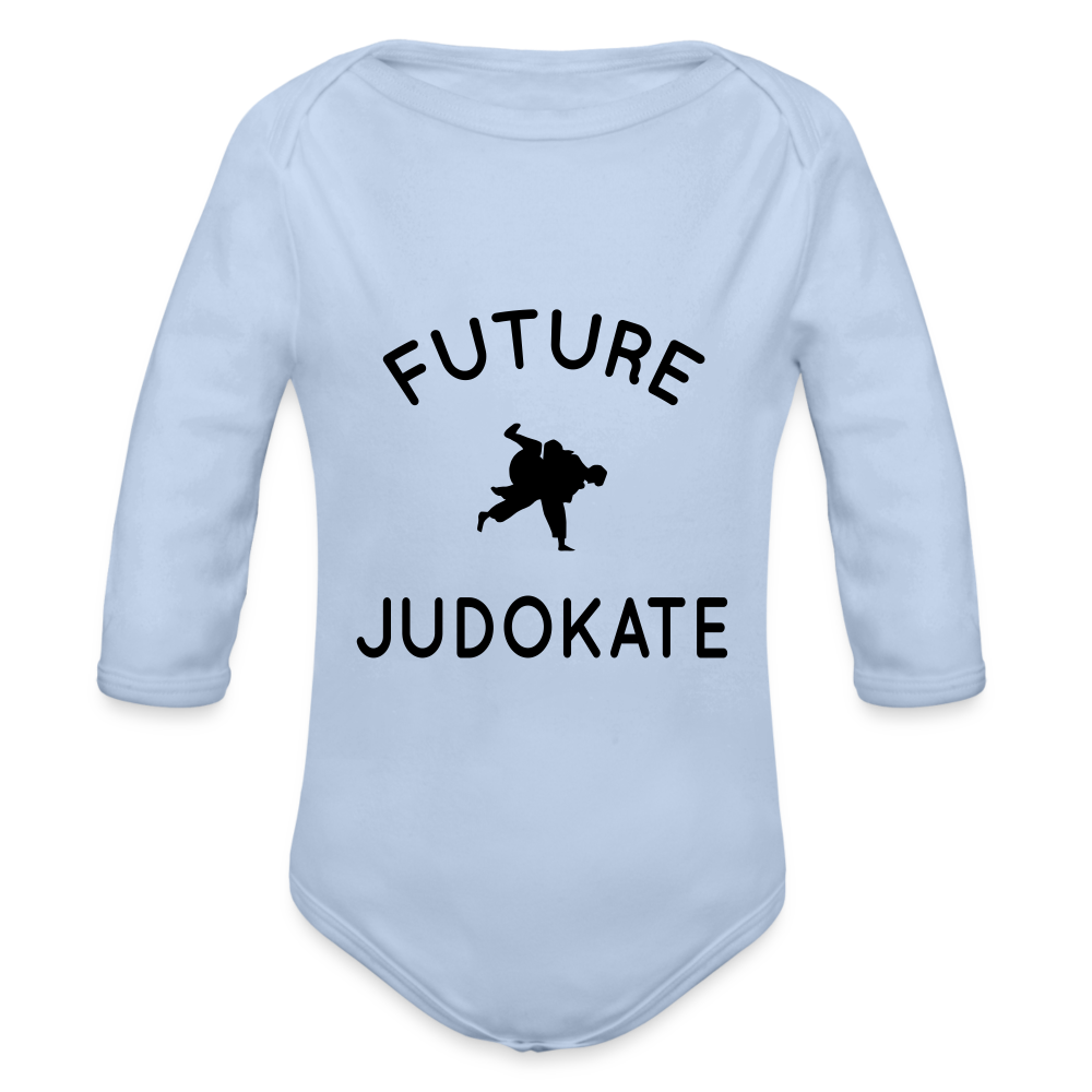 Body Bébé bio manches longues - Future judokate - ciel