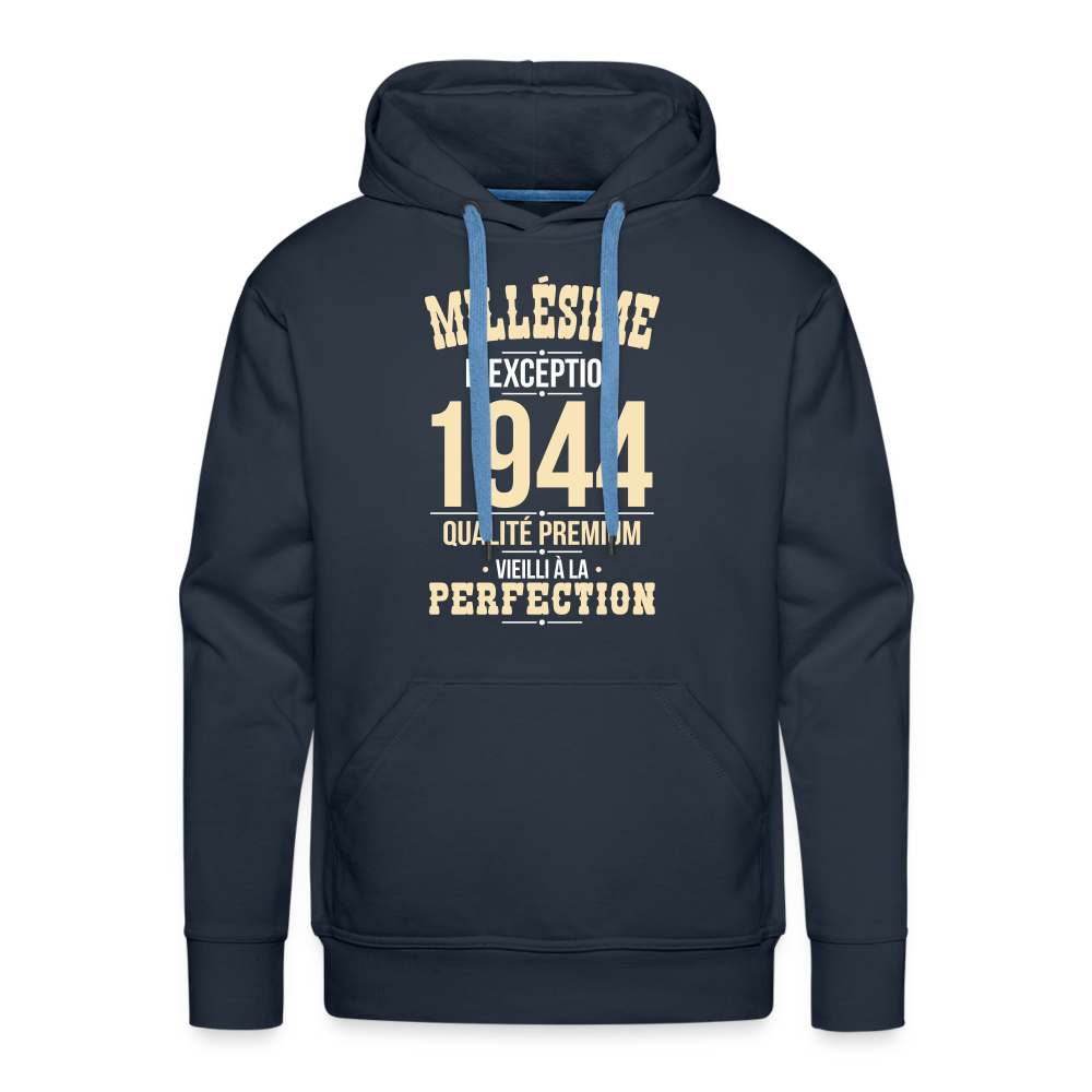 Sweat à capuche Premium Homme - Anniversaire 80 Ans - Millésime 1944 - marine