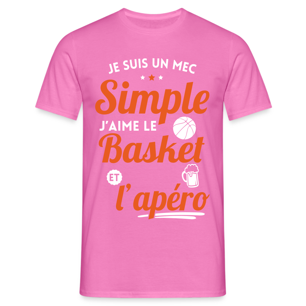 T-shirt Homme - J'aime le basket et l'apéro - rose