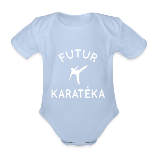 Body Bébé bio manches courtes - Futur karatéka - ciel