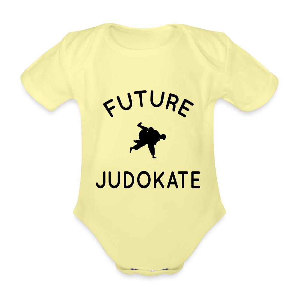 Body Bébé bio manches courtes - Future judokate - jaune délavé