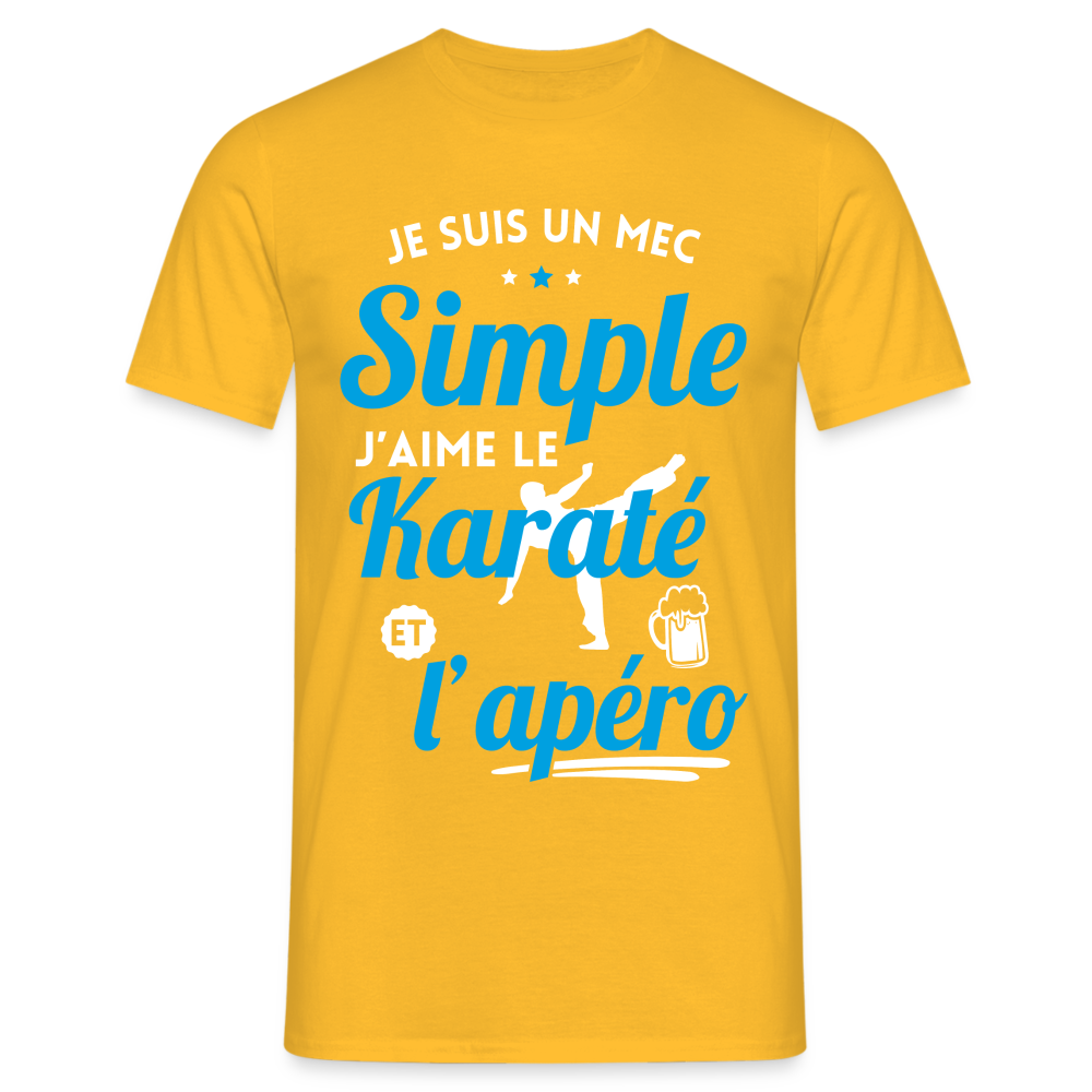 T-shirt Homme - J'aime le karaté et l'apéro - jaune