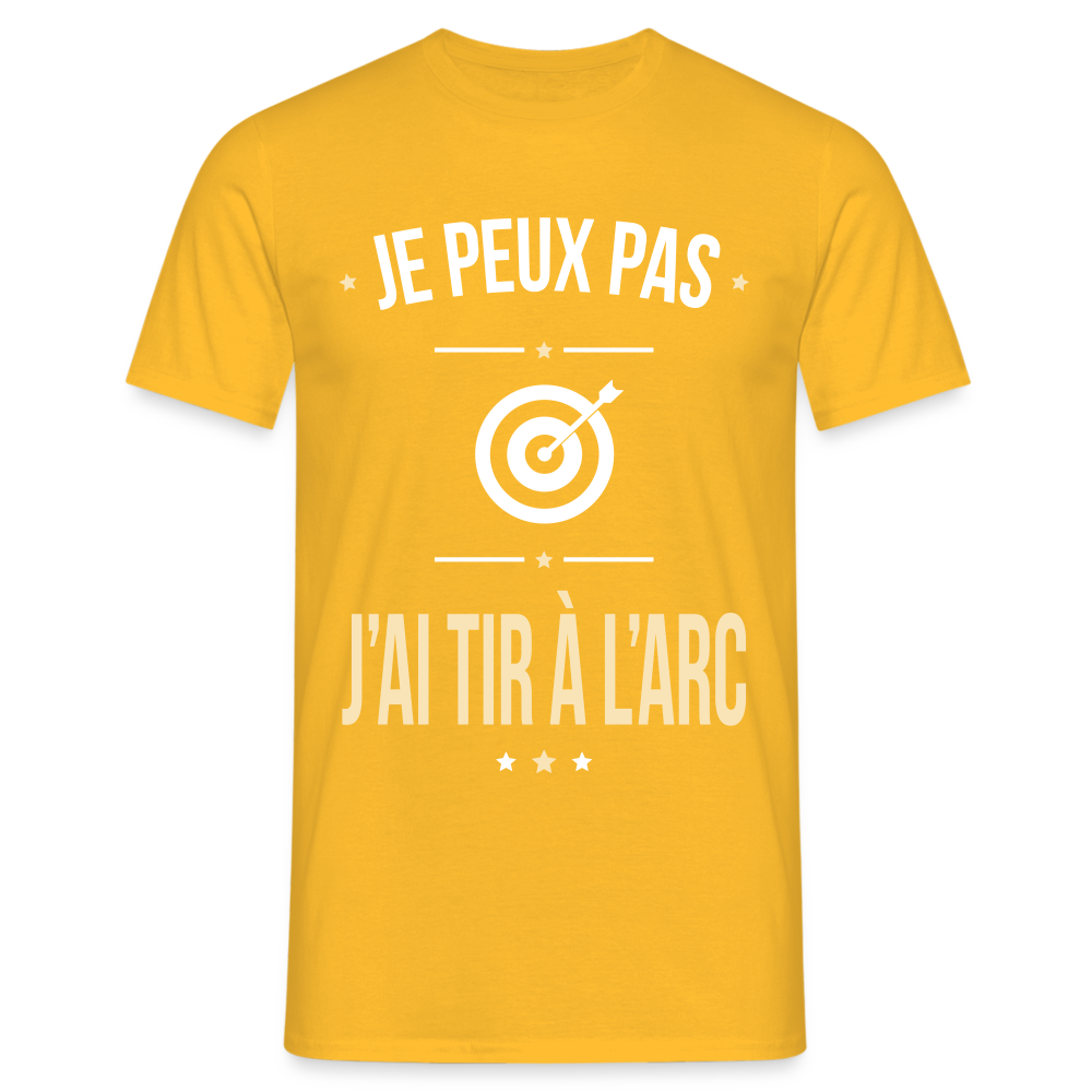 T-shirt Homme - Je peux pas j'ai tir à l'arc - jaune