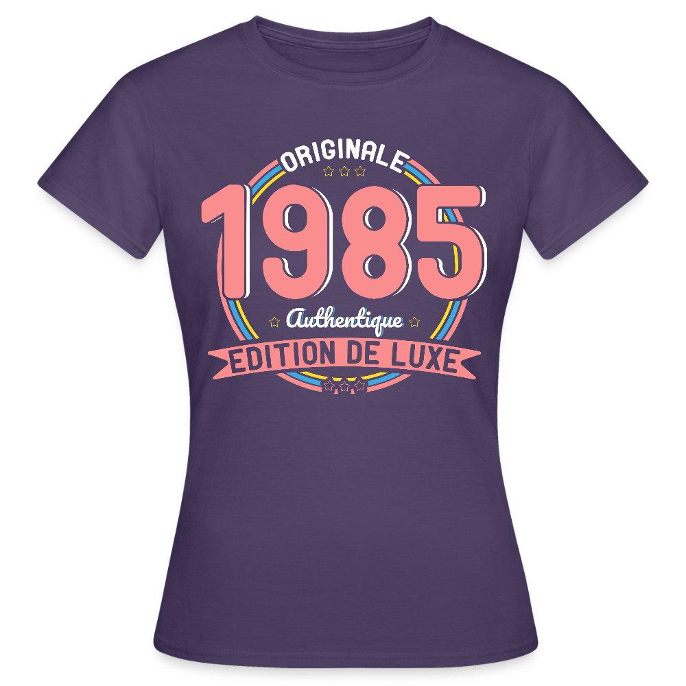 T-shirt Femme - Anniversaire 40 Ans - Originale 1985 Authentique - violet foncé