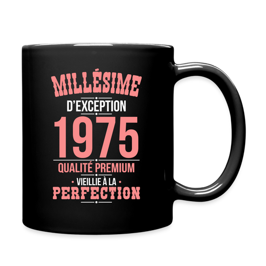 Mug uni - Anniversaire 50 Ans - Millésime 1975 - noir