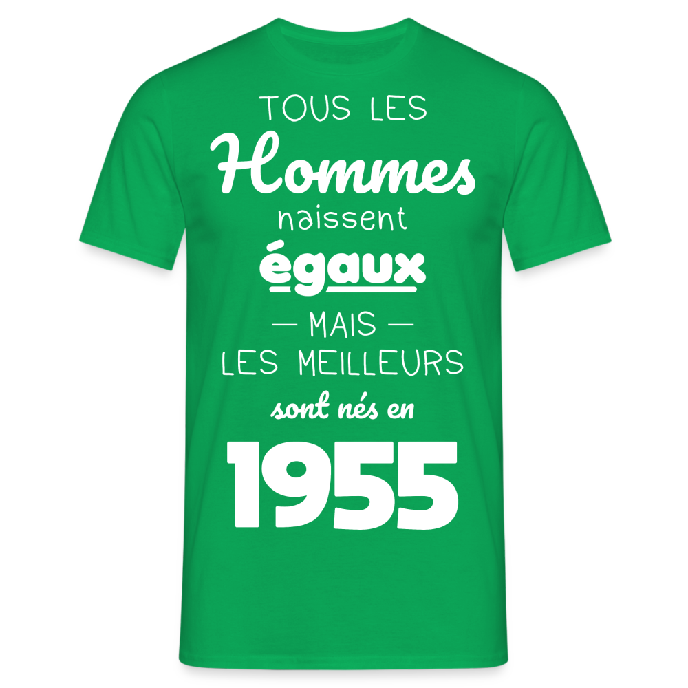 T-shirt Homme - Anniversaire 70 Ans - Les meilleurs sont nés en 1955 - vert