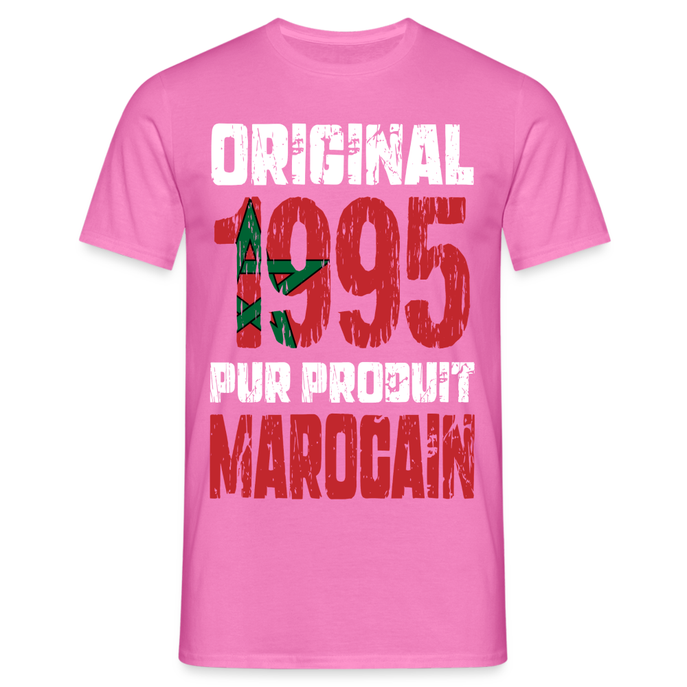 T-shirt Homme - Anniversaire 30 Ans - Original 1995 - Pur produit Marocain - rose