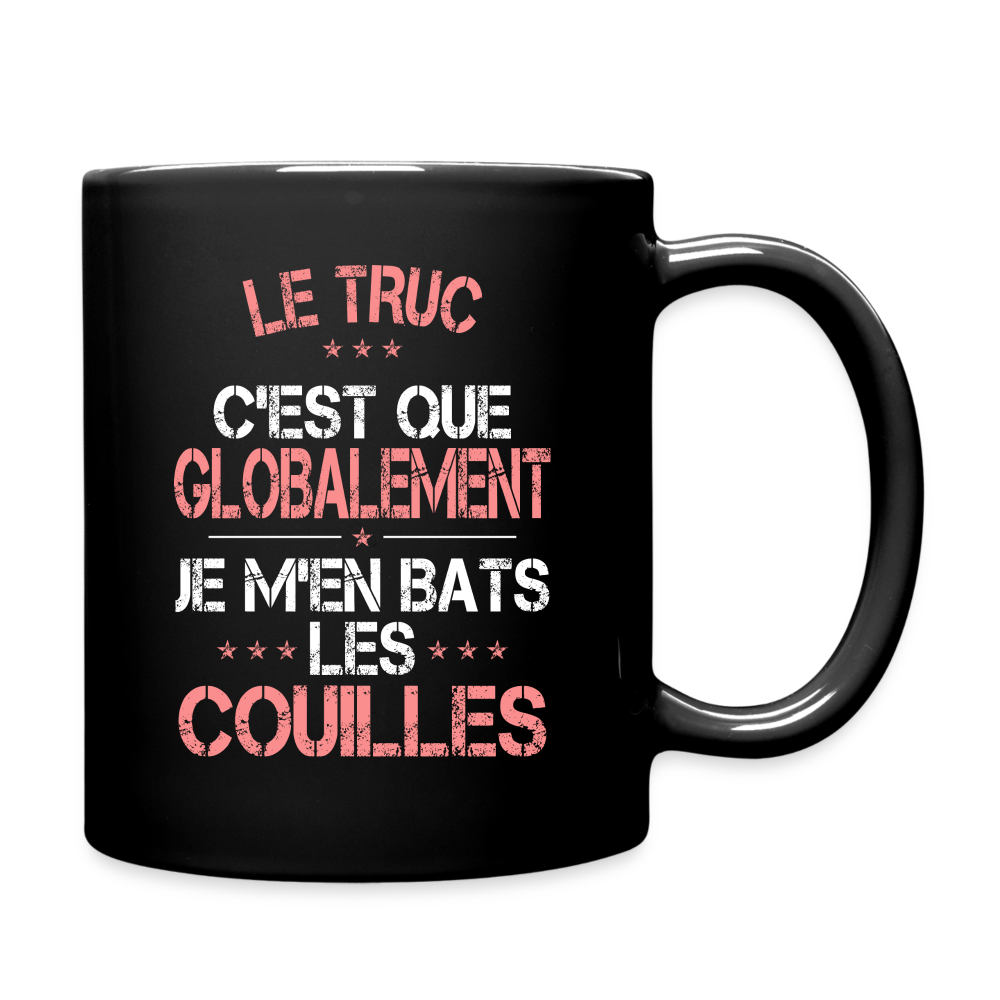 Mug uni - Je m'en bats les couilles - noir