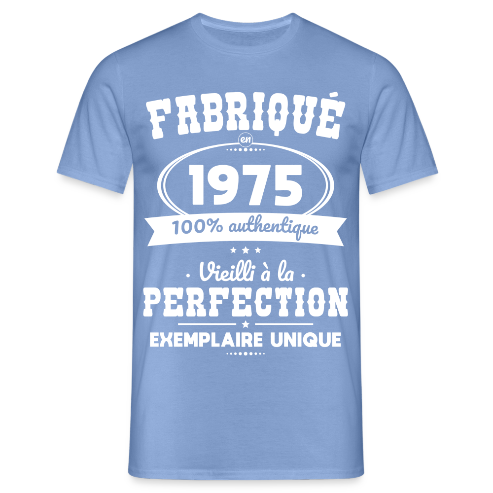 T-shirt Homme - Anniversaire 50 Ans - Fabriqué en 1975 - carolina blue