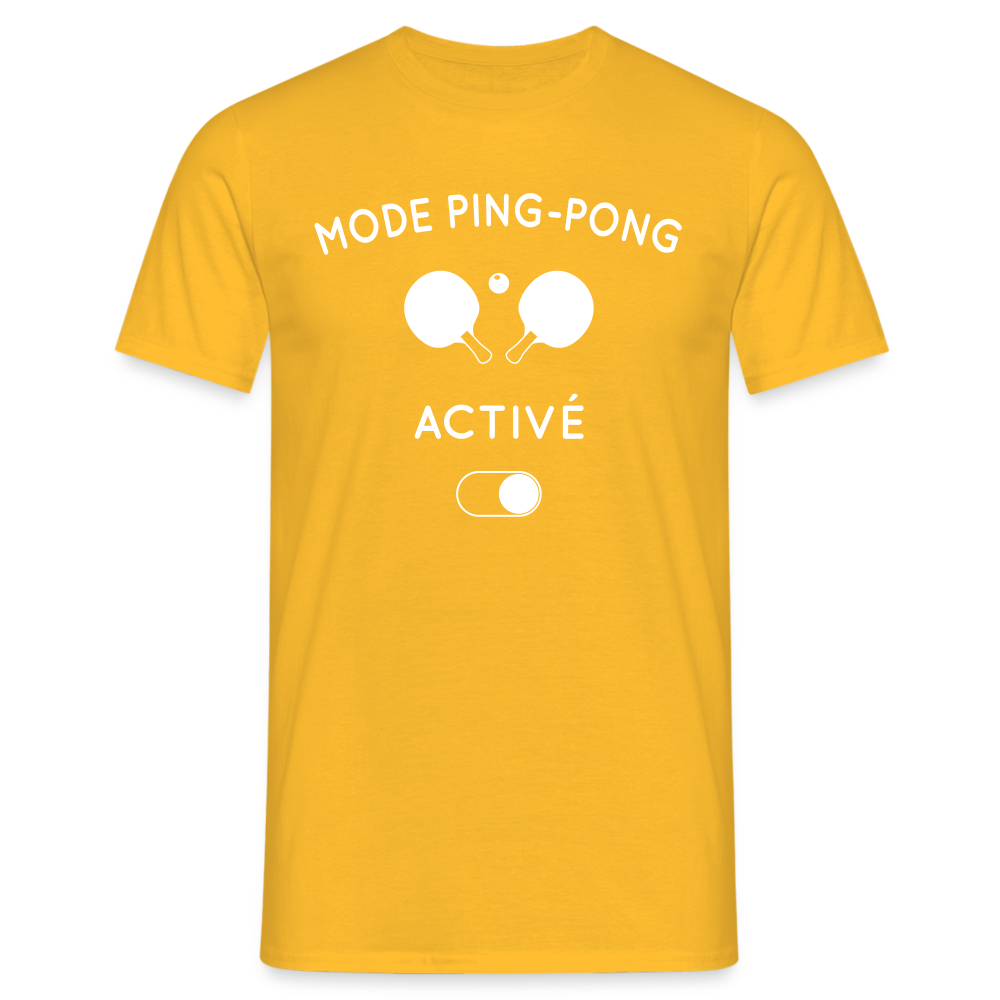 T-shirt Homme - Mode ping-pong activé - jaune