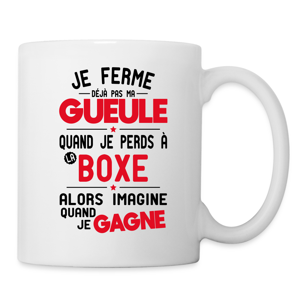 Mug blanc - Je ferme pas ma gueule quand je perds à la boxe - blanc