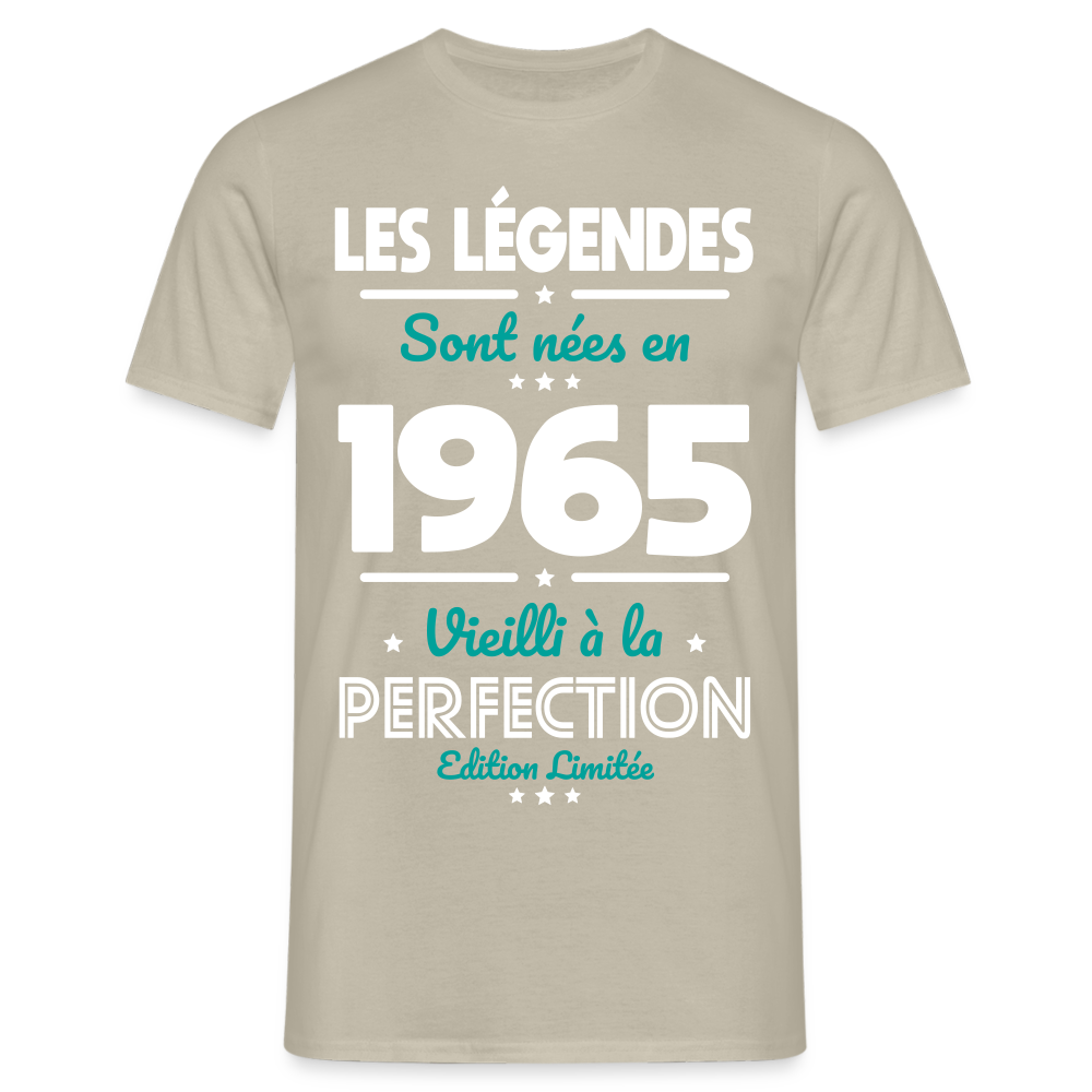 T-shirt Homme - Anniversaire 60 Ans - Les Légendes sont nées en 1965 - beige sable