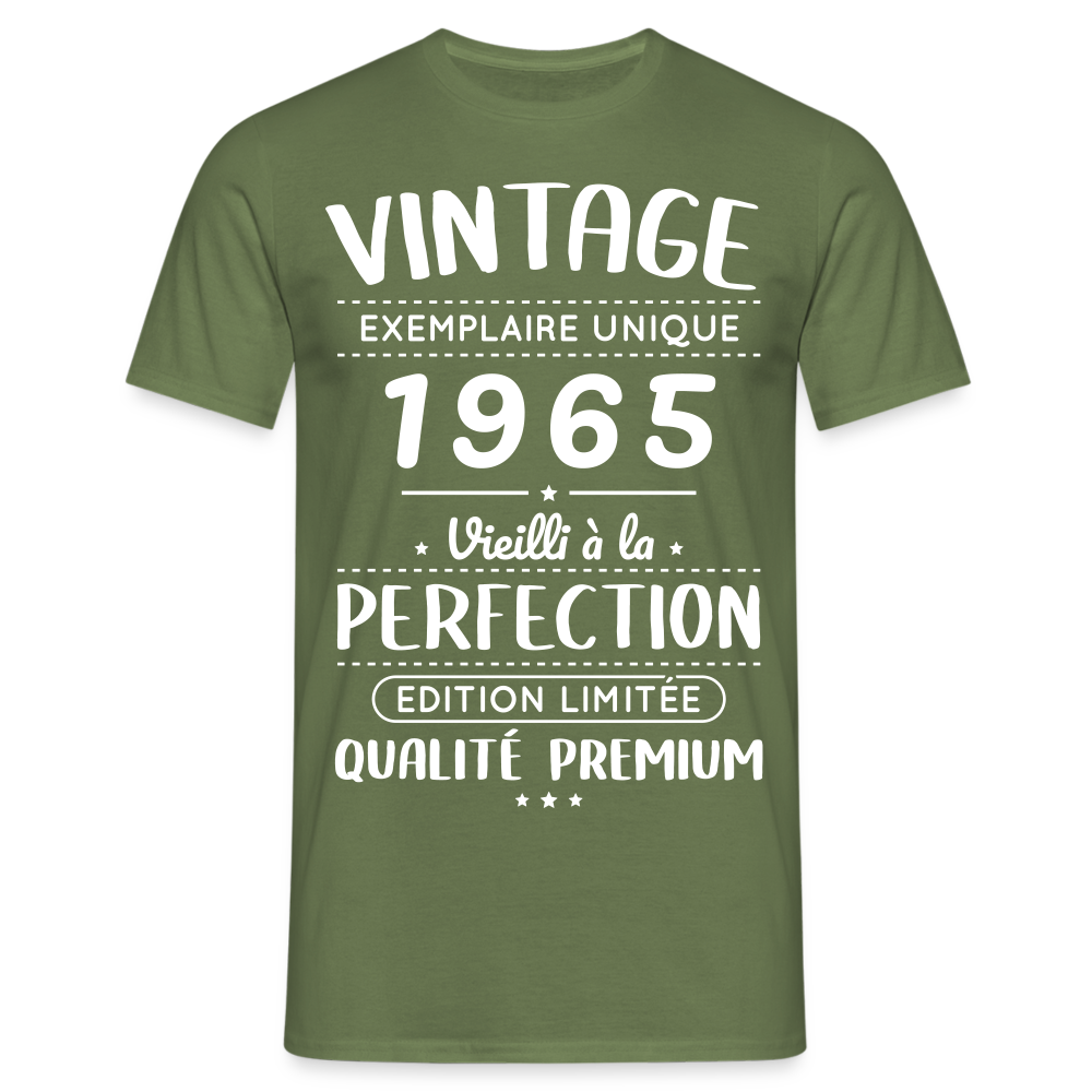 T-shirt Homme - Anniversaire 60 Ans - Vintage 1965 - vert militaire