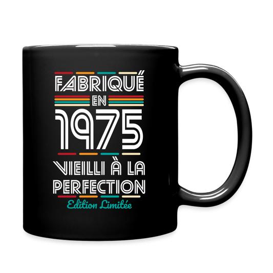 Mug uni - Anniversaire 50 Ans - Fabriqué en 1975 - noir