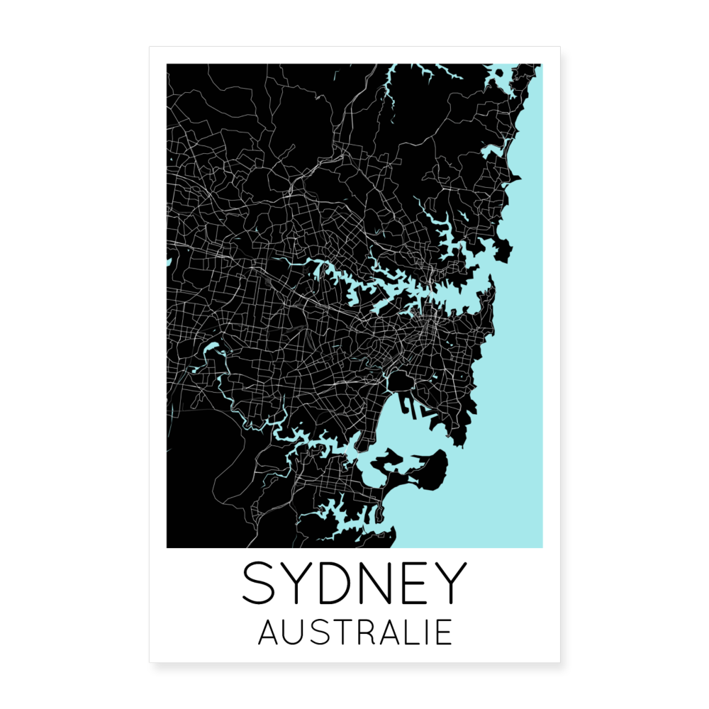 Poster Sydney - Plan Sydney - 60 x 90 cm - blanc