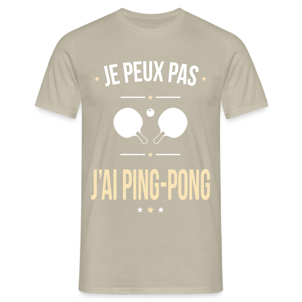 T-shirt Homme - Je peux pas j'ai Ping-pong - beige sable