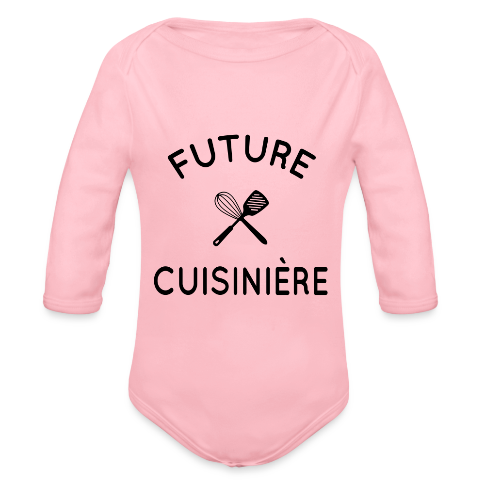 Body Bébé bio manches longues - Future cuisinière - rose clair