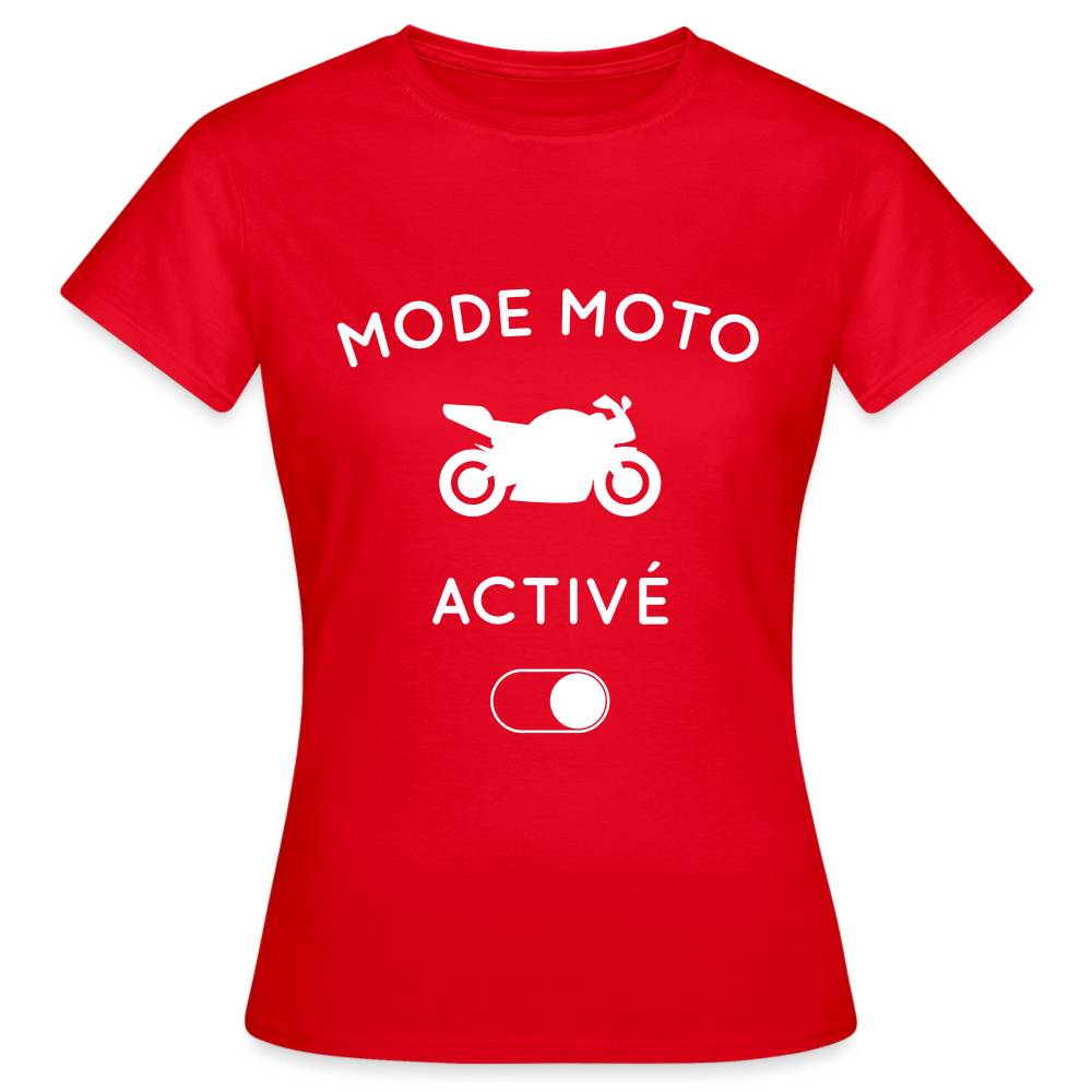 T-shirt Femme - Mode moto activé - rouge