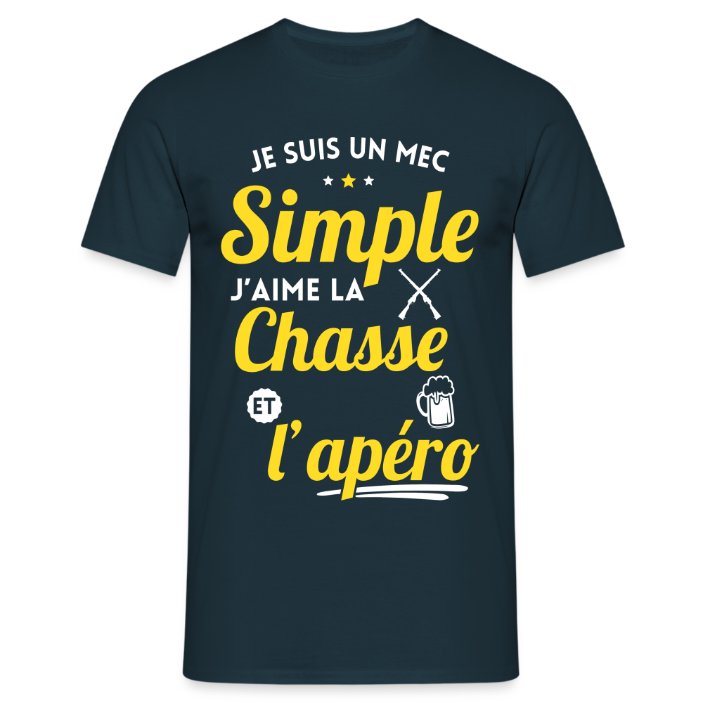 T-shirt Homme - J'aime la chasse et l'apéro - marine