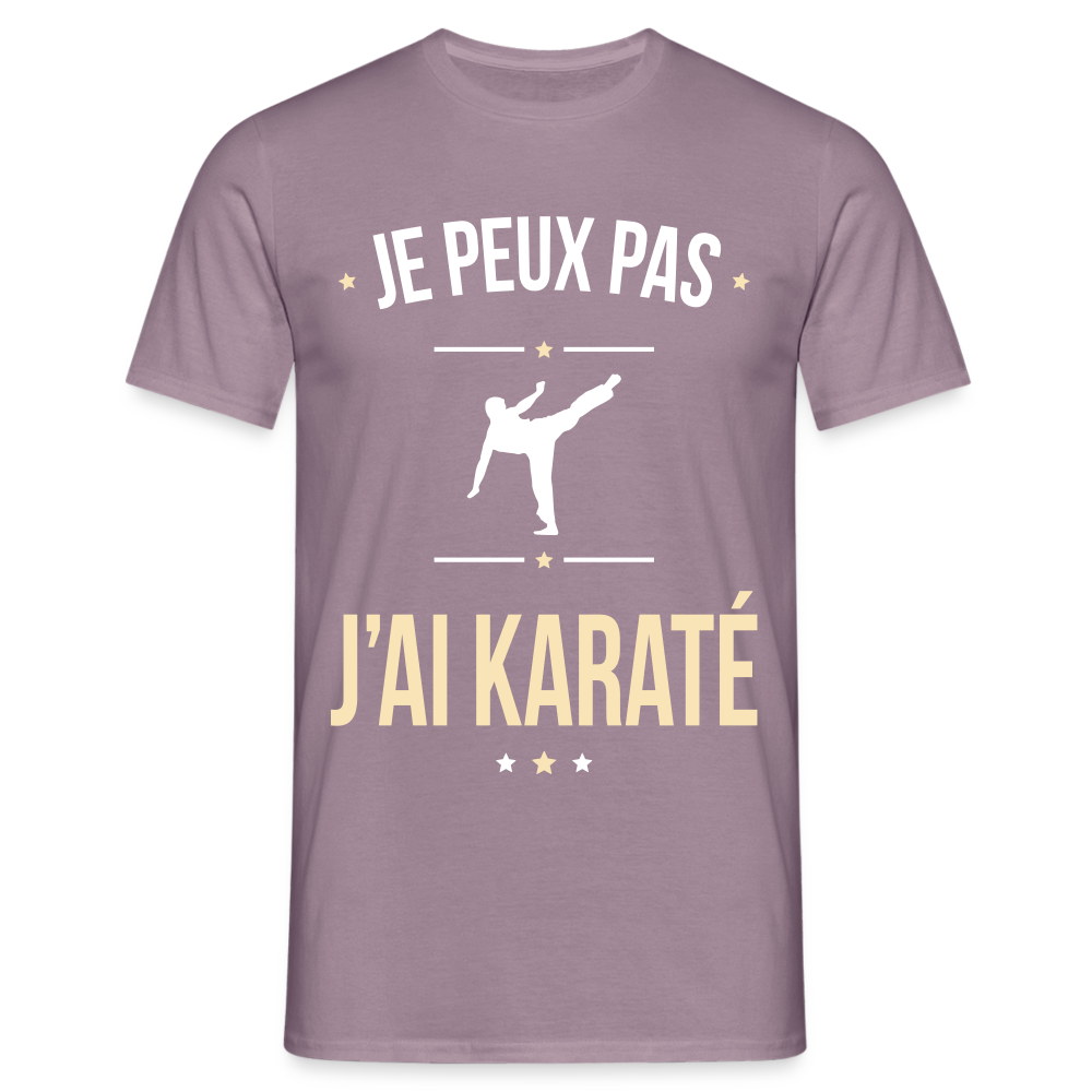 T-shirt Homme - Je peux pas j'ai Karaté - mauve gris 