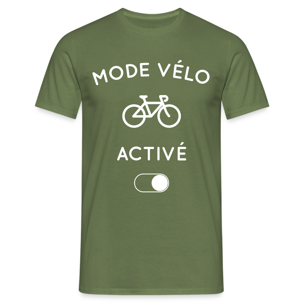 T-shirt Homme -  Mode vélo activé - vert militaire