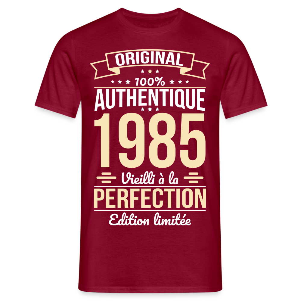 T-shirt Homme - Anniversaire 40 Ans - Original 1985 - rouge brique