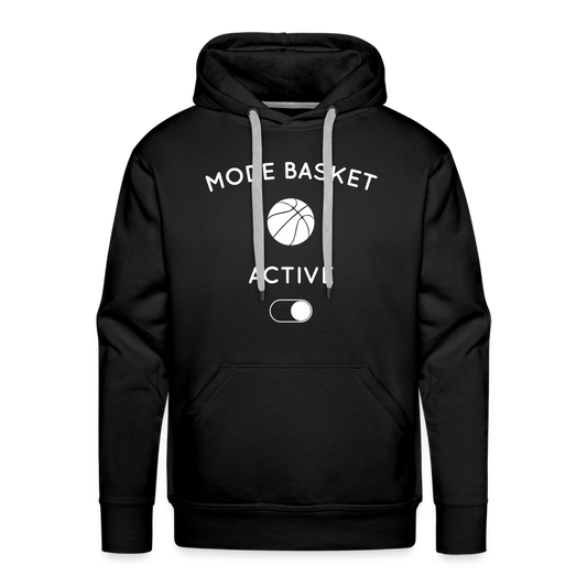 Sweat à capuche Premium Homme - Mode basket activé - noir