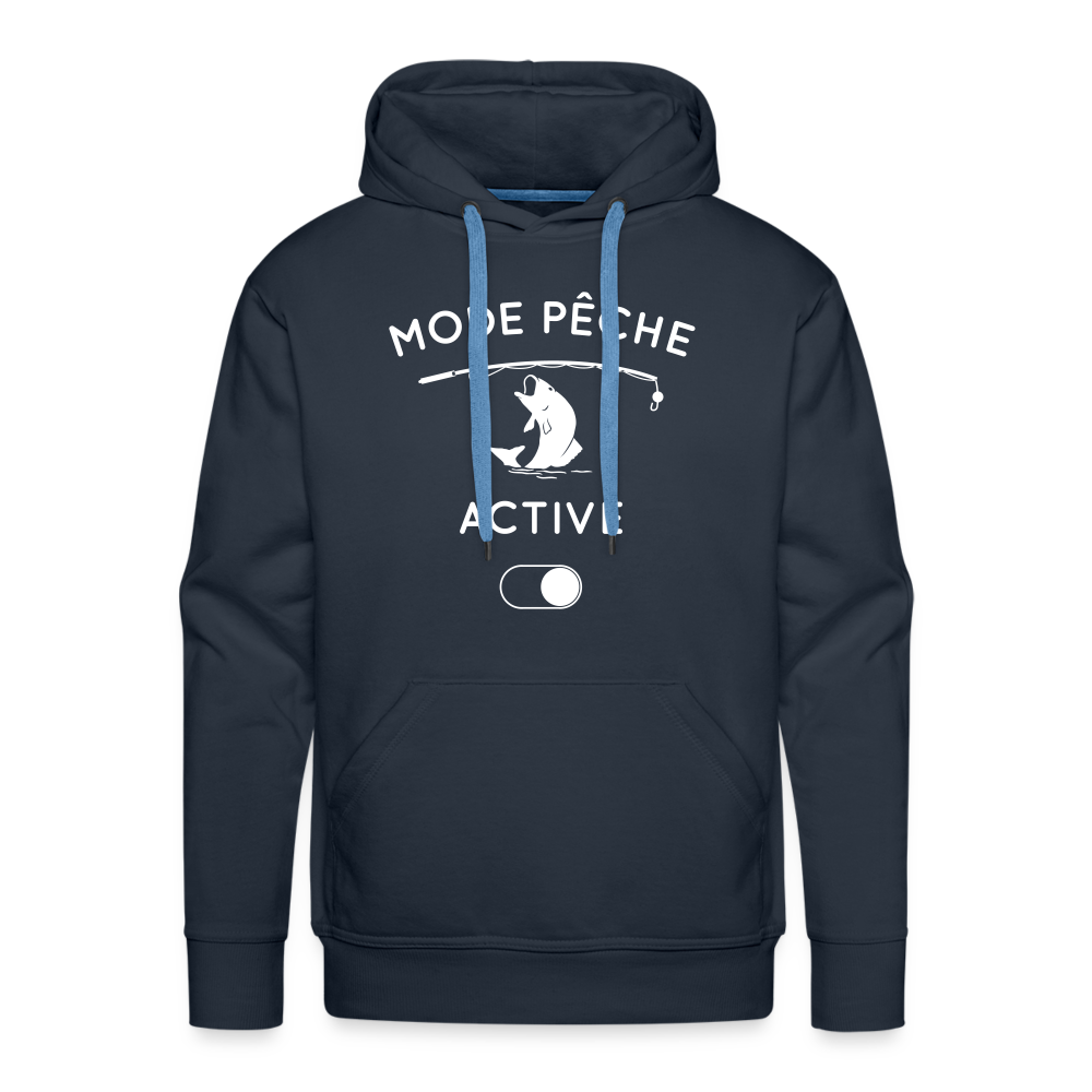 Sweat à capuche Premium Homme - Mode pêche activé - marine