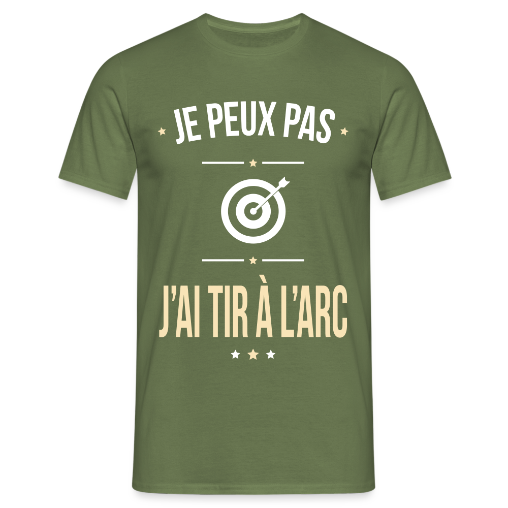 T-shirt Homme - Je peux pas j'ai tir à l'arc - vert militaire