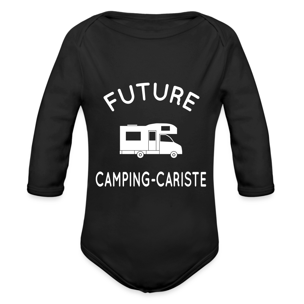 Body Bébé bio manches longues - Future camping-cariste - noir