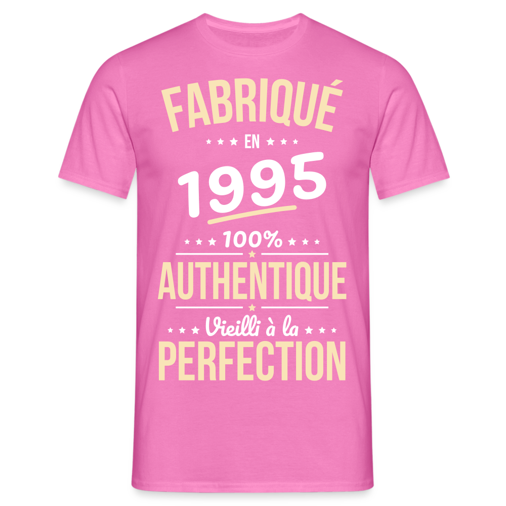 T-shirt Homme - Anniversaire 30 Ans - Fabriqué en 1995 - rose