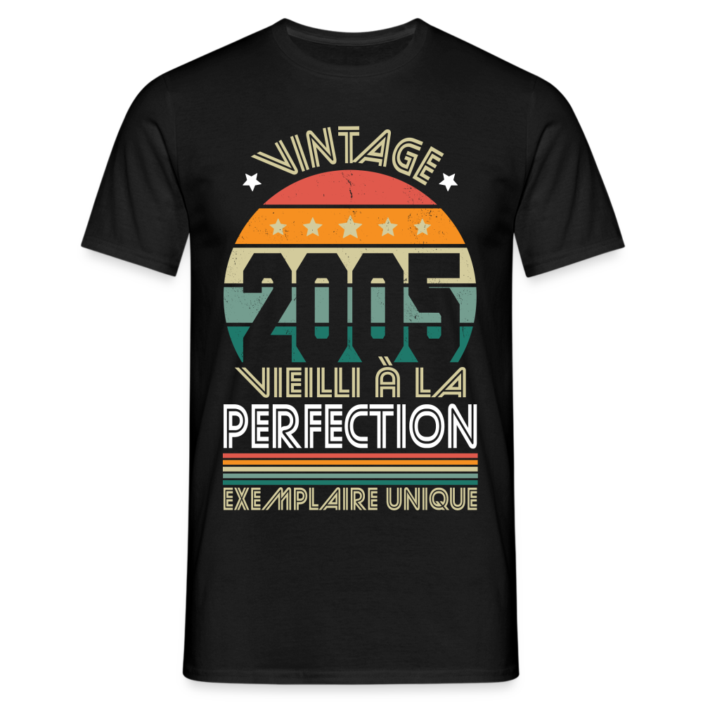 T-shirt Homme - Anniversaire 20 Ans - Vintage 2005 - noir