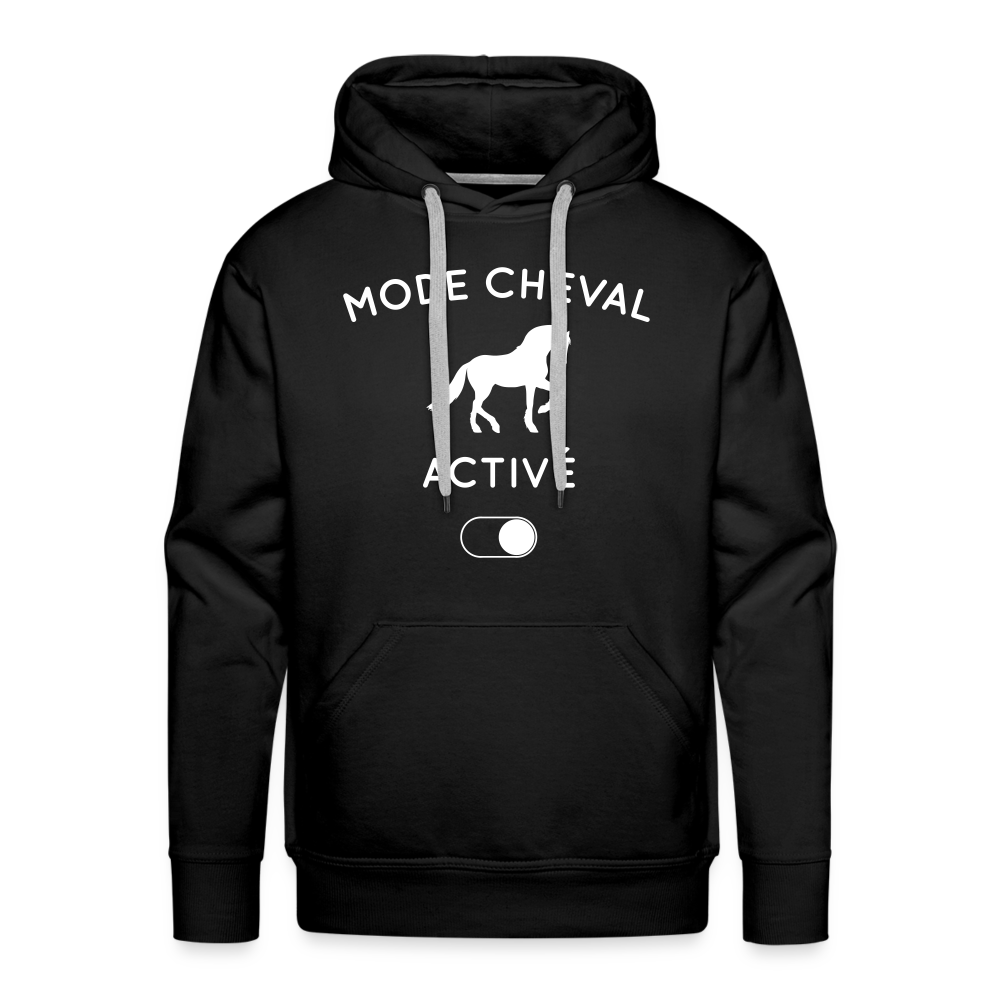 Sweat à capuche Premium Homme - Mode cheval activé - noir