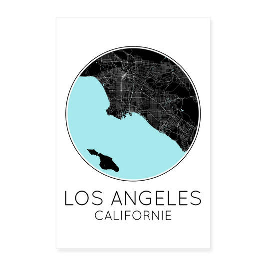 Poster Los Angeles - Plan Los Angeles - 40 x 60 cm - blanc