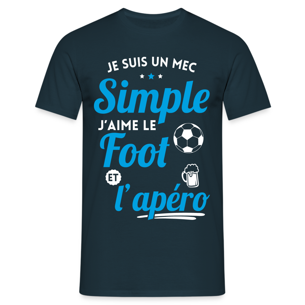 T-shirt Homme -  J'aime le foot et l'apéro - marine