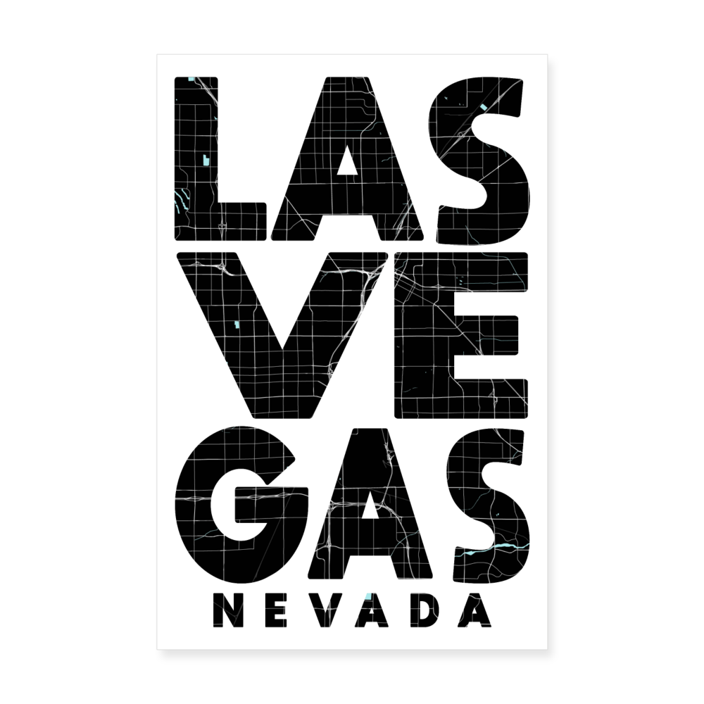 Poster Las Vegas - Plan Las Vegas - 20 x 30 cm - blanc