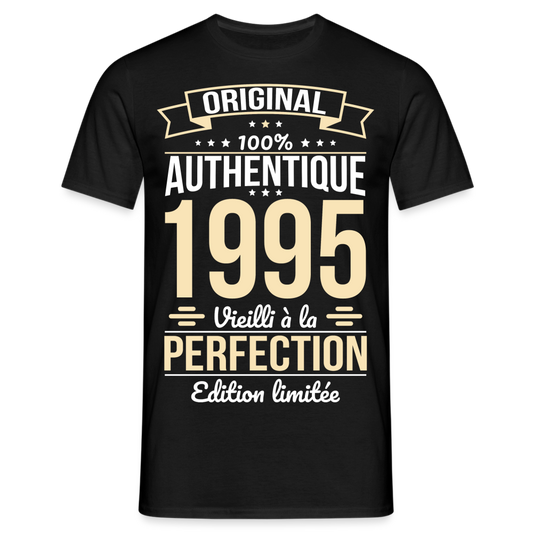 T-shirt Homme - Anniversaire 30 Ans - Original 1995 - noir