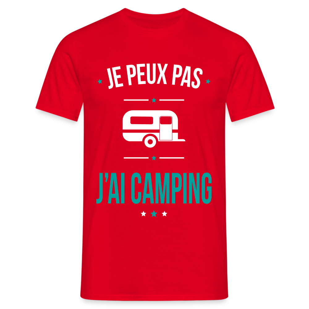 T-shirt Homme - Je peux pas j'ai Camping - rouge