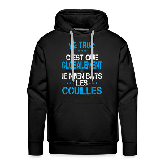 Sweat à capuche Premium Homme - Je m'en bats les couilles - noir